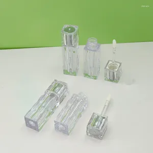 Garranhas de armazenamento Padrão de onda quadrada Tubo de cor dos lábios transparentes 3ml Glato vazio de embalagem cosmética Material de embalagem batom