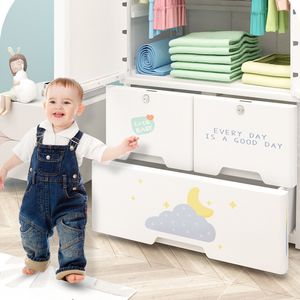 PP 65cm Extra Large Thickening Baby Children Wardrobes Home Furniture Bedroom Closets Clothes Closet Storage Cabinet 2023 New