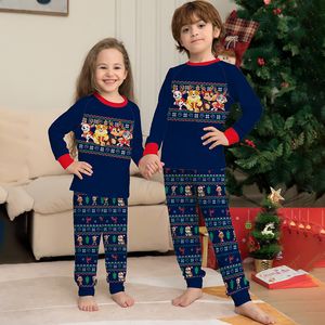 2022 Winter Top+Pant Family Christmas Pyjamas Matchning Set Xmas PJs For Men Women Kids Baby Dog Home Pyjamas Sleepwear Set