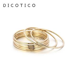 Bangle New Women Women Bangles for Women Indian Gold Silver Color Aço inoxidável Múltipla camada Round Women Bracelet Jewelry Gifts 24411