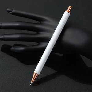 Kızlar Lady Metal Geri Çekilebilir Pırıltılı Jel Pen Pırıltılı Beyaz Top Kalem Hediyeleri Kişiselleştirilmiş Özel Beyaz Tıkla UV DTF Sarb Boş Kalemler Diy Beyaz Boş Dhl