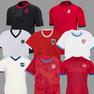 Nowe koszulki piłkarskie Republiki Czechy Szwajcaria dom na dniu 24/25 Austria Red Blue White 2024 2025 Sports Football Shirts Sportswear Serbia Camisola