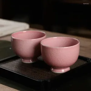 Teaware sets handgjorda Jingdezhen Crackle Glaze Flower God Cup Enkel kvinnlig personlig teugn bakad färg