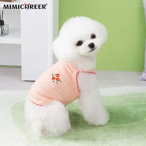 犬のアパレルペットベストスリング服花の刺繍Tシャツコスチュームファッションチワワコットン夏の通気性子犬子猫サプリ