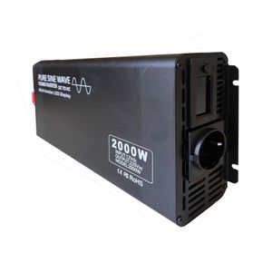 Inverter DC 12V 24V 48V 60V 72V su AC 110V 220 V Trasformatore di tensione Eu Socket 2000 W Pure Sine Wave Converter Auto Solar Inverter