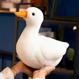 Fyllda plyschdjur Kawaii Livselike Duck Plush Toy Realistic Cute White Goose Stuffed Animal Toys Gifts For Kids Pets Simulated Duck Birthday Presents L411