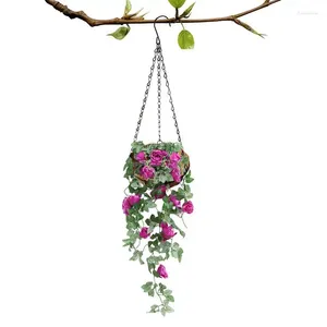 Vaser Rose Vine Flowers Garland Blomma med gröna blad Vinrankor Hängvägg för rumbröllop