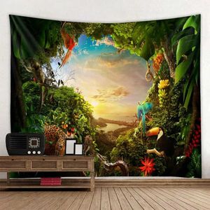 Psychedeliczne drzewo gobelinowe gobeliny leśne dekoracja fantasy mur wiszące bohemian hipis wystrój domu sofa arkusz bólu joga mata 8 rozmiarów R0411