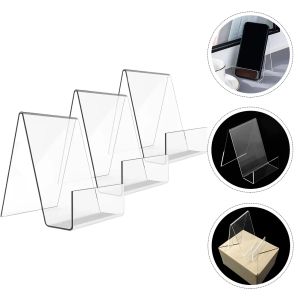 3 Pcs Clear Acrylic Display Easel Tablet Holder Book Stand Desktop Bookcase End Magazine Magazines Rack