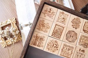 Vintage Blumendaten-02 Holzstempel für DIY Scrapbooking Photoalbum Card Making