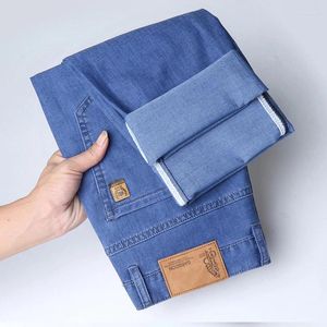 Jeans masculinos 2024 Thin for Summer Materail Luxury Style Men Business Stretch jeans machos calças