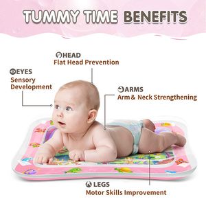 Drop Ship Baby Kids Water Play Mat Insensabile addensato PVC Tummy Tummy Time Playmat per bambini Toys Toys Toddler Activity Play Center