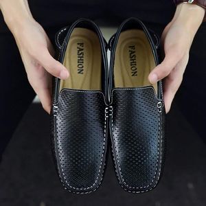 Casual Shoes Genuine Leather Men Loafers Cow Penny Loafer Adult Office Breathable Summer Mens Moccasins Man Flats