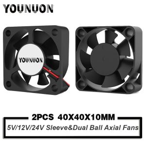 Cooling 2 Pieces 5V 12V 24V 4010 40mm Cooling Fan 3D Printer Cooling Fan DC Brushless Fan Sleeve/Ball Radial Fans 40x40x10mm Fan