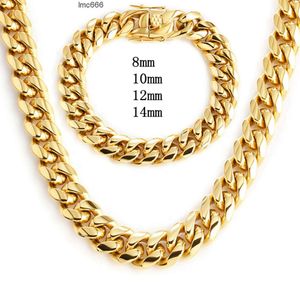 Горячий обычай 18K Золотая цепь хип -хоп кубинская цепная цепь мужская ожерелье из нержавеющей стали кубинская цепочка настройка ювелирных изделий