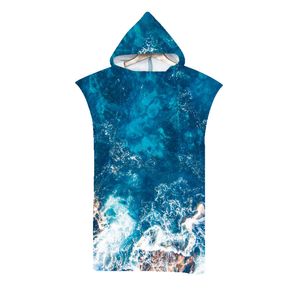 Asciugamano da spiaggia a secco rapido con cappuccio da campa con cappuccio rapido con cappuccio per adulti per adulti personalizzabile che cambia il poncho da immersione surf di surf di navigazione.