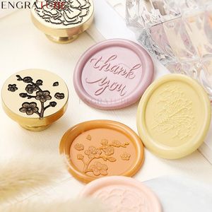 Lasergravierte Messing Wachs Seal Stempel Pflaumen Kristall Kronleuchter Blume Liebe Danke Hochzeit Einladungen Scrapbooking -Werkzeuge