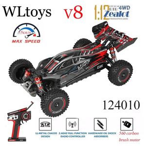 Est Wltoys 124010 V8 112 24G Racing RC 4WD 550 Motor 55 kmh Hochgeschwindigkeits -Fernbedienungsauto Offroad Drift Toys 240327
