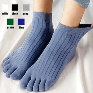 Herrstrumpor 1 par Men Sock Breatbar Cotton Casual Thin High Quality Toe Elastic Fashion Five Fingers For Man Sports Running