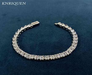 Clássico 925 Sterling Silver 44mm simulou diamante criado Moissanite Strand Bracelete de casamento para mulheres Presente de jóias finas 16cm2929122