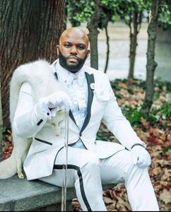 Men's Suits Luxury White Men Pant Stripe Terno Masculino Groom Wedding Costume Homme Prom Traje Hombre Slim Fit Tuxedo Blazer 2 Pieces