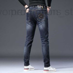 Męskie dżinsy projektant męskich dżinsów wiosny i jesienne lekkie luksusowe spodnie Slim Fit Leggings swobodne elastyczne proste 3mt4 v11r