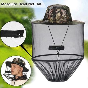 Berets Fashion Casual Hidden Net Mesh Foldable Repellent Protection Outdoor Sunscreen Mosquito Hat Fishing Cap