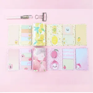 Wrap regalo 1 pacco di cartoleria scolastica Progetto Pad Kids Kids Student Office Forniture Diary Fruit Diary Scrapbook Note appiccicose