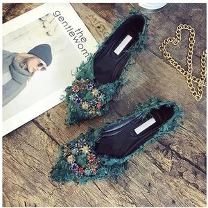 Casual Shoes Miaoguan Women Elegant Flats Bow Rhinestone Female 2024 Autumn Pointed Closed Toe Slip On