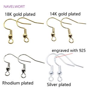 Trendy 14K Gold Plated Earring Hooks Findings Brass Metal Ear Wire Hooks For DIY Earring Making Accessories Crafts