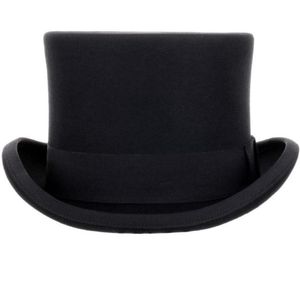 135cm high 100 Wool Top Hat Satin Lined President Party Men039s Felt Derby Black Hat Women Men Fedoras60241962244470