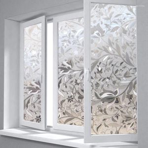 Adesivi per finestre Electrostatic 3D Privacy Film tulipano fiore glassate decorative fulmine autoadesive adesivi di vetro opaco colorato 45 100 cm