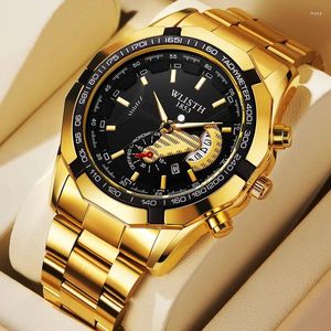 Wristwatches Men Watch Luxury Business Quartz Watches Stainless Stain Strap Sport Gold Men's Wristwatch Waterproof Luminous Hands Date Clock