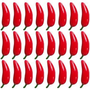 Flores decorativas 100 PCs Pimenta artificial Fake Chili Toys vegetais Ornamento