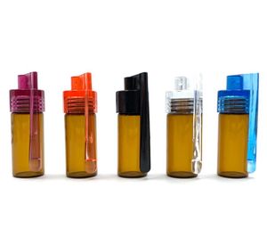 51 мм36 мм Стеклянная бутылка Snuff Snorter Dispenser Portable Bullet Snorter Пластиковая валиновая коробка для таблеток с ложкой множественной CO2213313