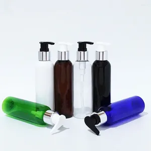 収納ボトル30PCS/ロット150mlアンバーブラックローションポンプボトル150cc透明な旅行シャンプーパッケージ5オンスDIYコスメティック