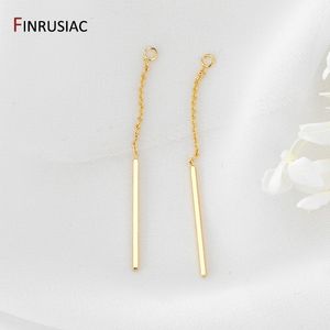 52mm*1.2mm 14K Gold Plated Brass Long Tassel Ear Wire DIY Earrings Findings Women Jewellery Making Earring Supplies