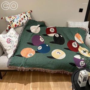 Blankets Ins Billiards Knitted Blanket Picnic Mat Throw Tapestry High Quality Sofa Cushion Bedroom Decor Travel Outdoor Carpets