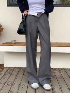 Spodnie damskie SML 4COLORS ANGLAND Women 2024 Autumn High Talle Prosty garnitur żeński czarne długie spodnie damskie (x3048