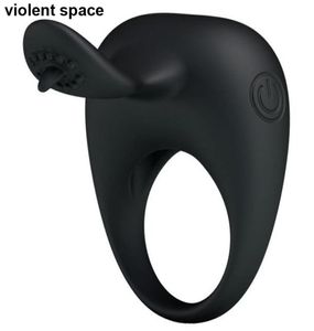 Violento Space Penis Ring Silicone Vibrating Cock Ring Vibrator Sex Toys for Men Couples Cockring Anillo Vibador Toys adultos Y1818093280