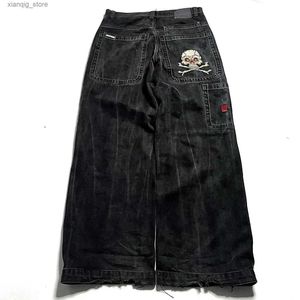 Dżinsy męskie y2k vintage dżinsy nowe harajuku hip hop retro czaszka haftowane workowate dżinsy dżinsowe spodnie męskie damskie spodnie wysokiej talii szerokie spodnie L49