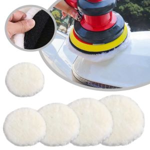 5 Sizes Wool Buffing Pad Car Polisher Polishing Waxing Pad Hook And Loop Grip Attachment For Compound Cutting And Polishing