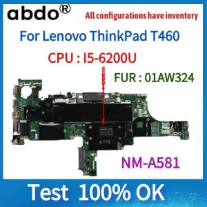 Motherboard BT462 NMA581 Motherboard für Lenovo Thinkpad T460 Laptop Motherboard.CPU I5 6300U DDR3 100% Testarbeit FU 01AW336