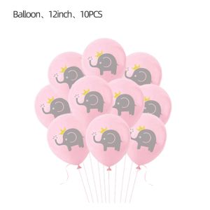 Pembe Fil Doğum Günü Partisi Dekorasyonları Kız Bebek Duş Tek Kullanımlık Sofra Sarf Malzemeleri Çiçek Tabakları