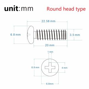 FLEART 20PCS GUTARA SCUP SCUPUP SILNE SILL CEDY SCUPUP SCUPING 3,5X20 mm