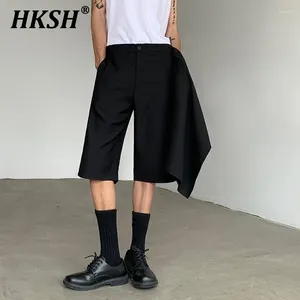 Men's Shorts HKSH Spring Summer Tide Dark Layered Suit Loose Patchwork Punk Women's Chic Fashion Capris Streetwear HK0963