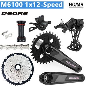 Deore M6100 1x12 Speed Groupset Bike Derailleur Shift Crankset Chain MT510 Hg Flywheel 12V MS Cassette 46/50/52T for K7部品