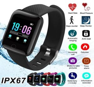 Smart Armband Fitness Tracker Heart Rate Blood Pressure Monitor IP67 Vattentät sport Smart Band 116 Plus för Android iOS 116Plu8726297