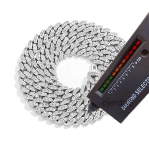 8 мм розовый бриллиант розовый золотой колье кубинский сеть Custom Pass Vvs Diamond Tester Jewelry Chaint