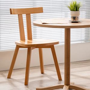 Designer Solid Wood Dining Chair Minimalist Japanese Style Ancient Ins Back Stol Desk Back Small Family Makeup Chair Elegant